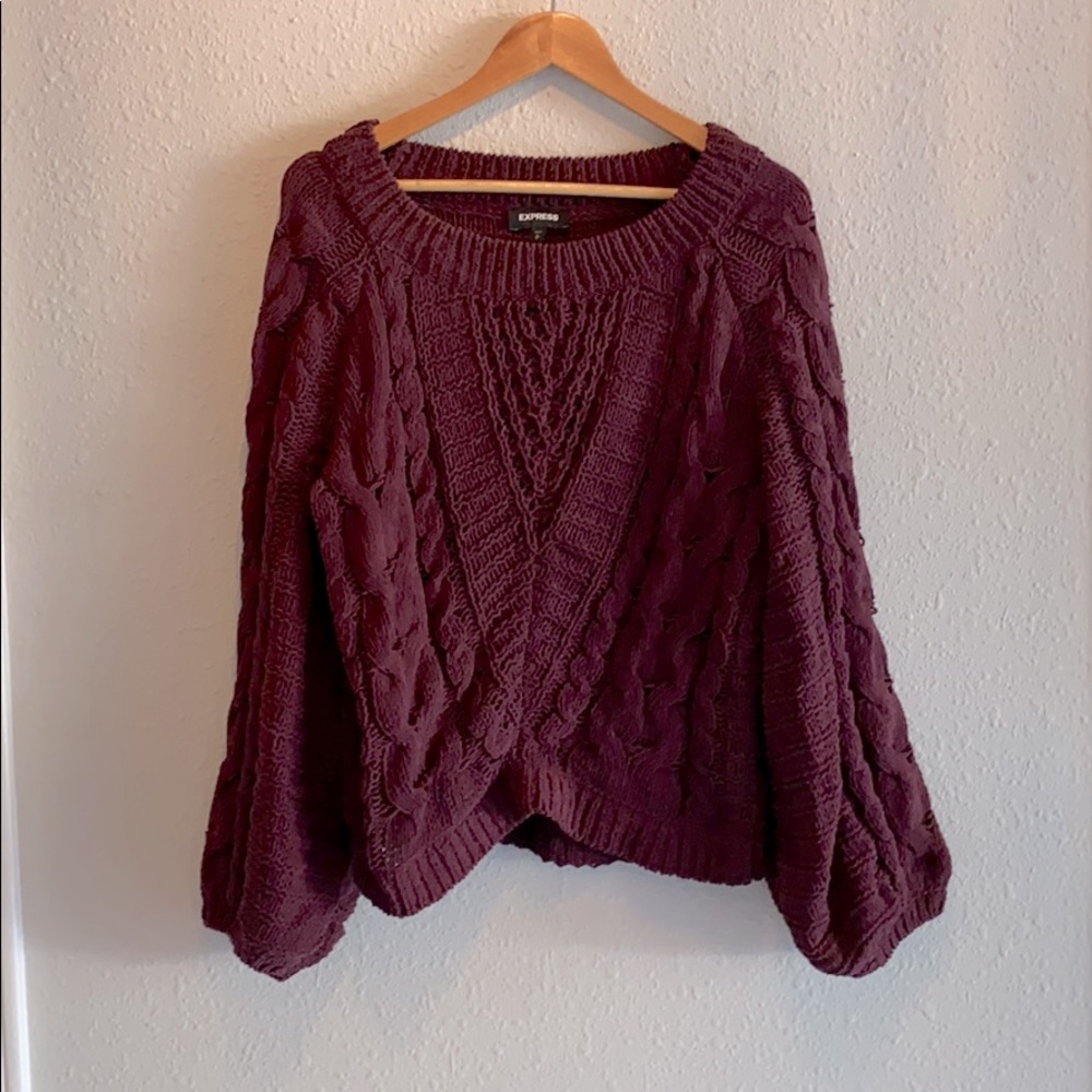 Express Chunky Knit Bell Sleeve Sweater